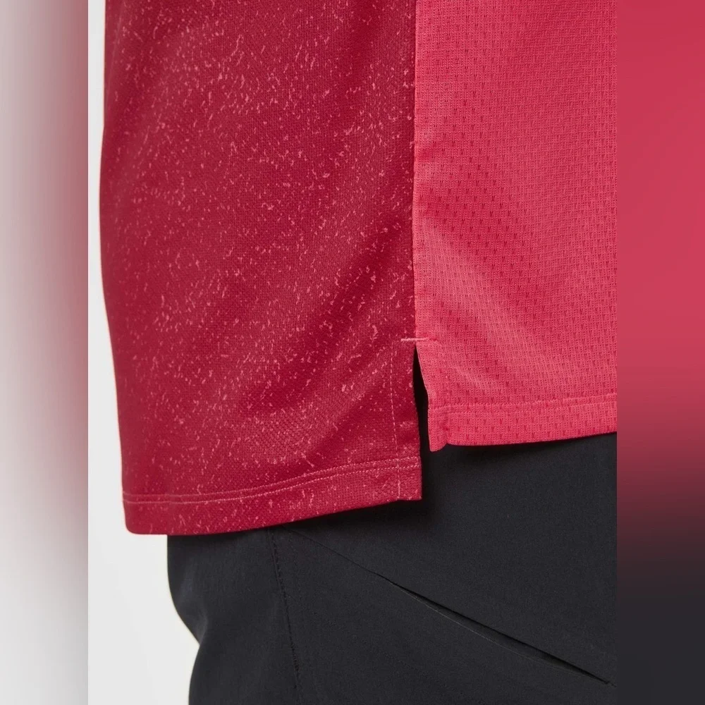 Nike NikeCourt Dri-FIT Tennis Shirt Mens Small Pink Burgundy Slim Fit CV2521-615